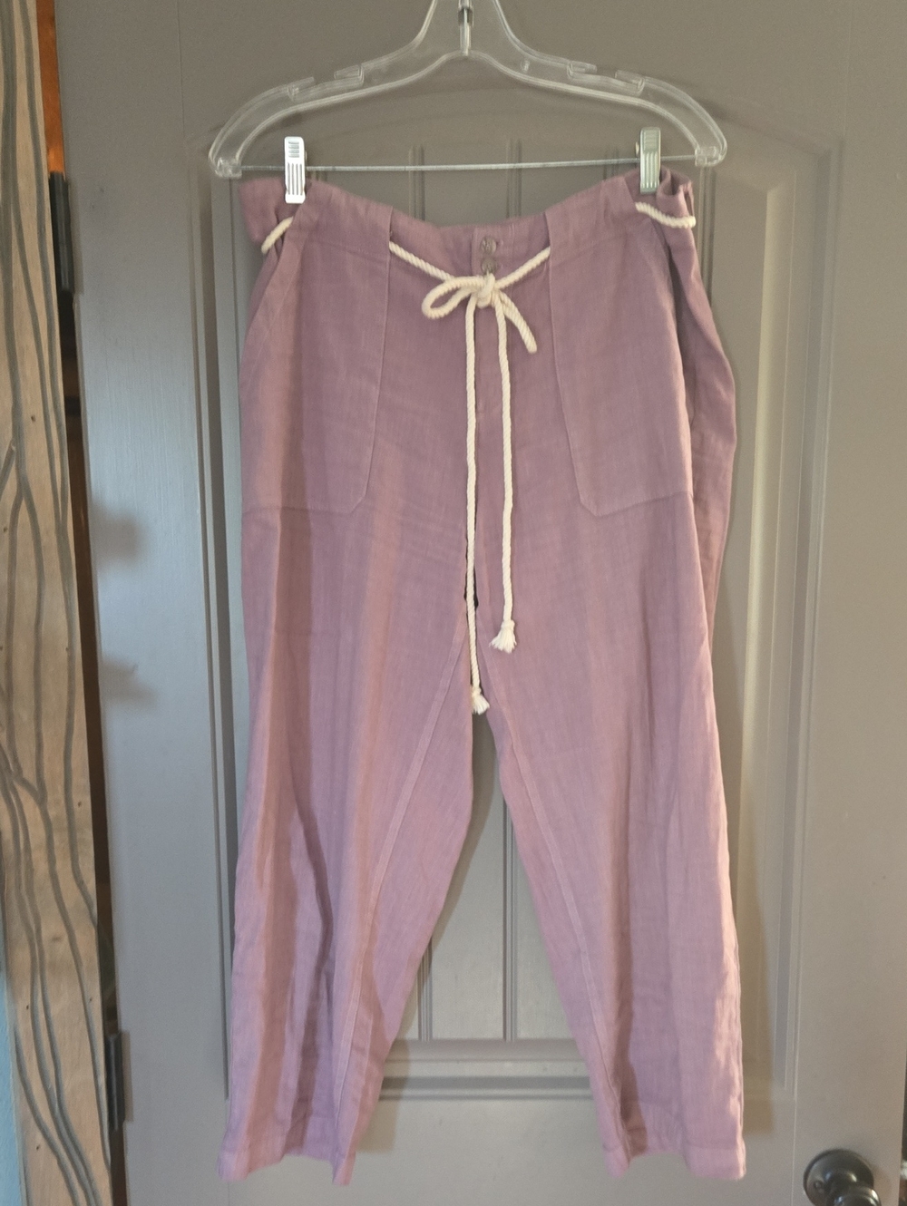 fresh produce, Mauve, Coastal style, Linen blend, Pedal Pusher Slacks